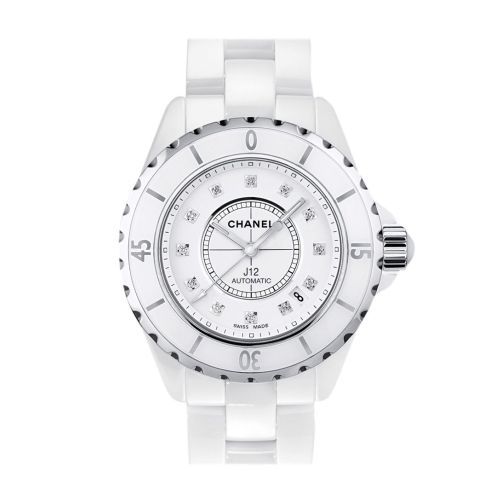 Chanel J12 Diamond White Ceramic Midsize Unisex Watch H1629