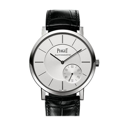 Piaget Altiplano Automatic Silver Dial Black Leather Men's Watch G0A35130