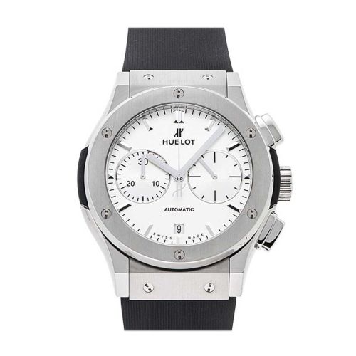 Hublot Classic Fusion Chronograph White Dial Titanium on Black Rubber Strap 521.NX.2611.RX