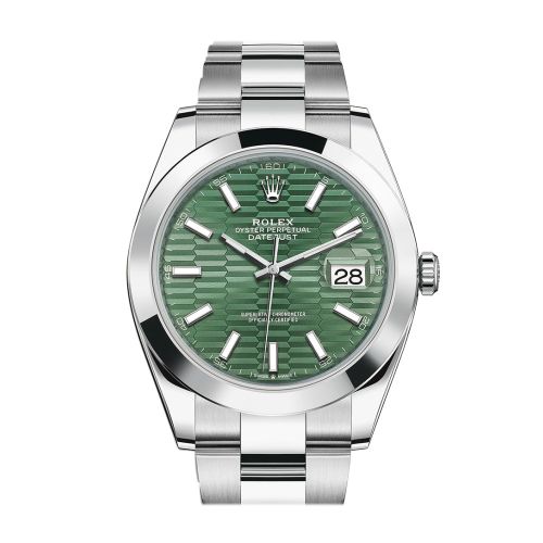 Rolex Datejust 41 Green Fluted Dial Oyster Men's Watch 126300 126300-0021