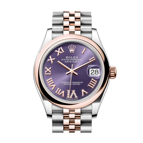 Rolex Datejust 31 Aubergine Diamond Dial Rose Gold Steel Jubilee Ladies Watch 278241 278241-0018