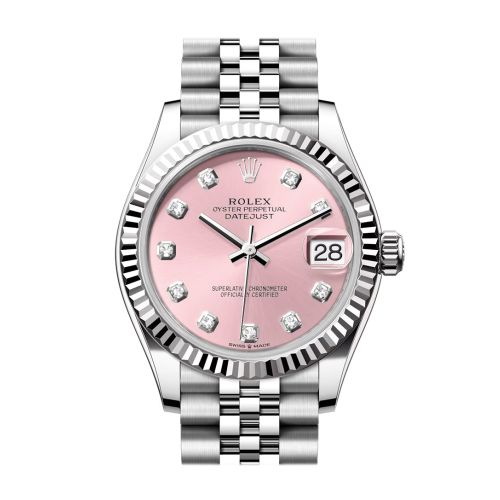 Rolex Datejust 31 Pink Diamond Dial Fluted Bezel Jubilee Ladies Watch 278274 278274-0032