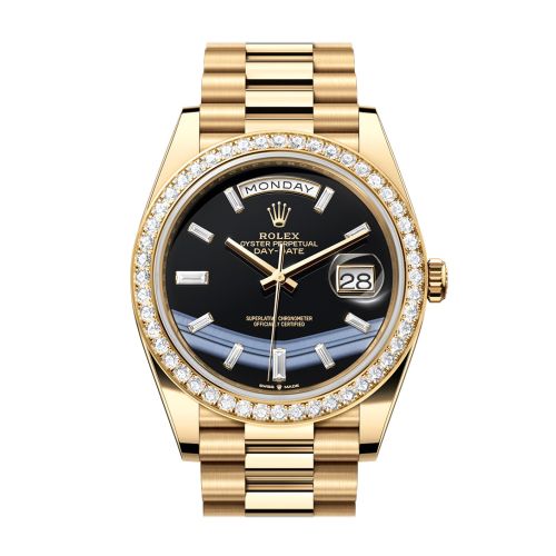 Rolex Day-Date 40 Onyx Dial Yellow Gold President Men's Watch 228348RBR 228348