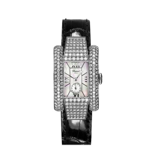 Chopard La Strada in White Gold Diamond Bezel  Black Crocodile Leather Strap 416847-1001