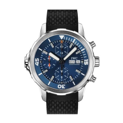 IWC Aquatimer Chronograph Blue Dial Black Rubber Men's Watch IW376805