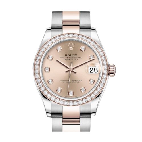 Rolex Datejust 31 Ros?? Diamonds Dial Diamond Bezel Rose Gold Two Tone Watch 278381RBR 278381