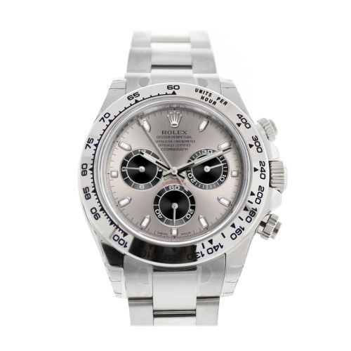 ROLEX Cosmograph Daytona Steel and Black Dial White Gold Oyster Men's Watch 116509