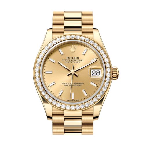 Rolex Datejust 31 Champagne Dial Diamond Bezel Yellow Gold Ladies Watch 278288RBR 278288RBR-0022