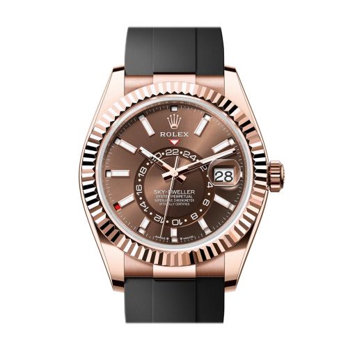 Rolex Sky Dweller 42 Chocolate Dial Rose Gold Mens Watch 336235