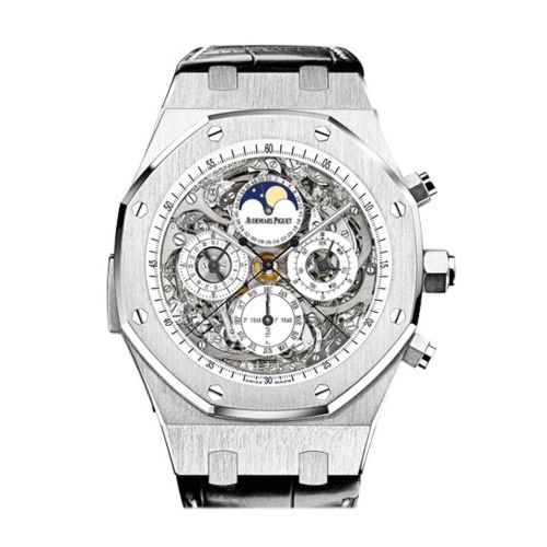 Audemars Piguet Royal Oak Openworked Grande Complication 44mm  Titanium Black Alligator Strap Mens Watch 26065IS.OO.D002CR.01