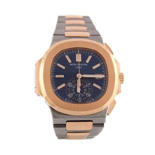 Patek Philippe Nautilus Mechanical Blue Dial Stainless Steel and 18Kt Rose Gold Men's Watch 5980/1AR-001