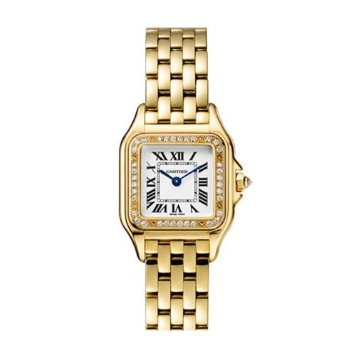 Cartier Panther Small with Diamond Bezel  Yellow Gold Ladies Watch WJPN0015