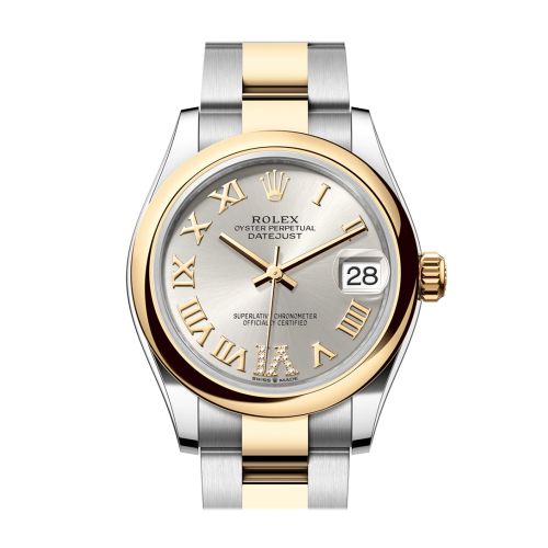 Rolex Datejust 31 Silver Roman Diamond on 6 Dial Yellow Gold Steel Ladies Watch 278243 278243-0003