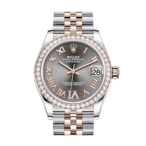 Rolex Datejust 31 Rhodium VI Diamonds Dial Diamond Bezel Rose Gold Two Tone Jubilee Watch 278381RBR 278381