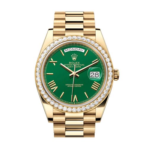 Rolex Day-Date 40 Green Dial Yellow Gold President Men's Watch 228348RBR 228348