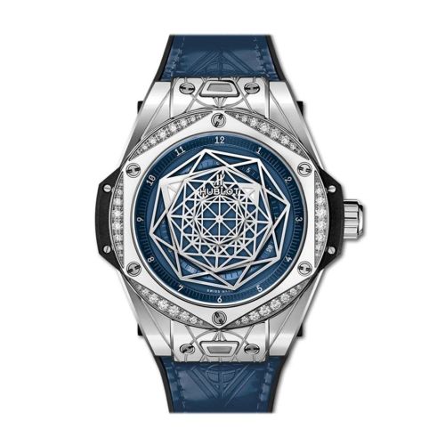 Hublot Big Bang One Click Sang Bleu Steel Blue Diamonds 39mm Watch 465.SX.7179.VR.1204.MXM19