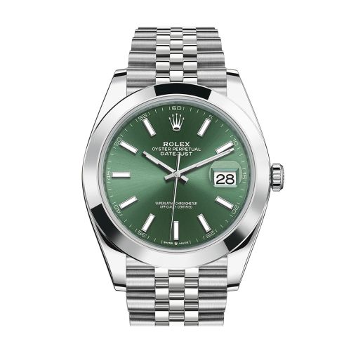 Rolex Datejust 41 Green Stick Dial Jubilee Men's Watch 126300 126300-0020