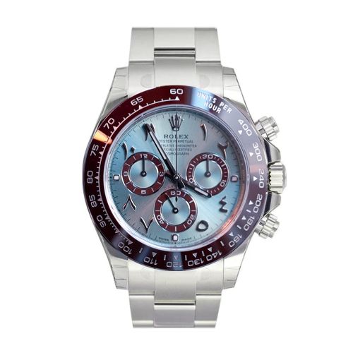 ROLEX Daytona Chronograph Blue Dial Arabic Platinum Men's Watch 116506