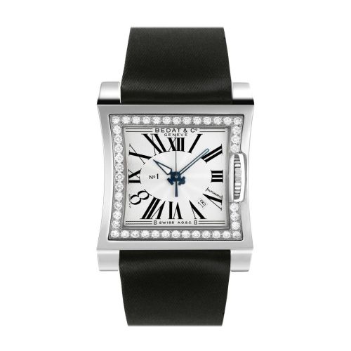 Bedat No. 1 Silver Dial Diamond Black Satin Unisex Watch 114.030.100