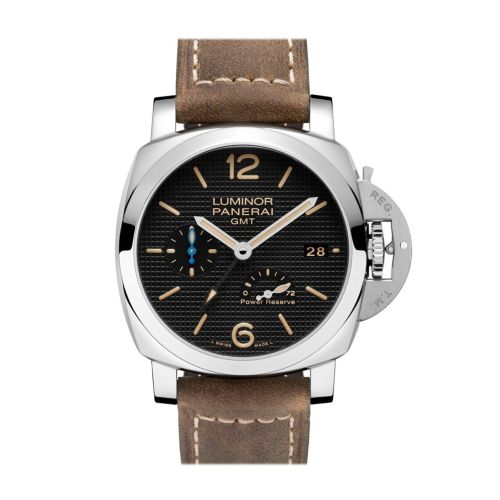 Panerai Luminor 1950 3 Days Gmt Power Reserve Automatic Acciaio 42mm Black Dial Men's Watch Pam01537