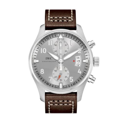 IWC Pilot Spitfire Silver Dial Chronograph 43mm Men's Watch IW387809