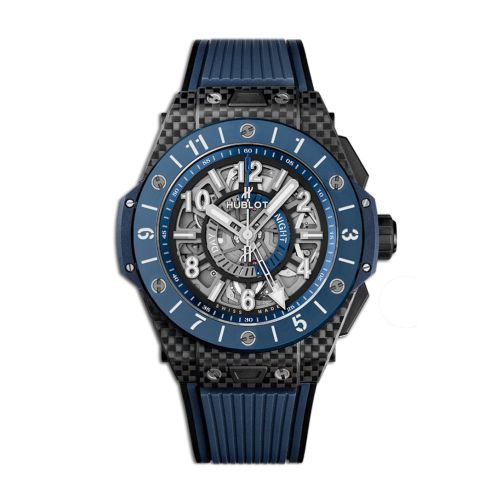 Hublot Big Bang Unico Gmt Carbon Blue Ceramic Men's Watch 471.QL.7127.RX