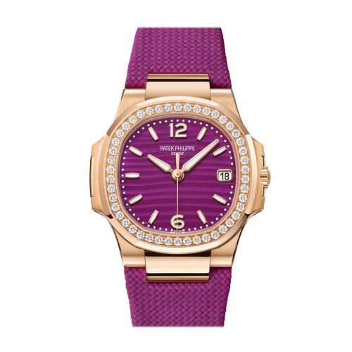 Patek Philippe Nautilus Diamonds Purple Dial Rose Gold Ladies Watch 7010R 7010R-013