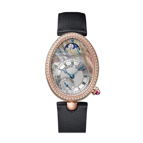 Breguet Reine de Naples Mother of Pearl Dial Rose Gold with Diamond Bezel Black 8908br5t864d00d