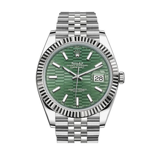 Rolex Datejust 41 Green Fluted Dial  White Gold Jubilee 126334 126334-0030