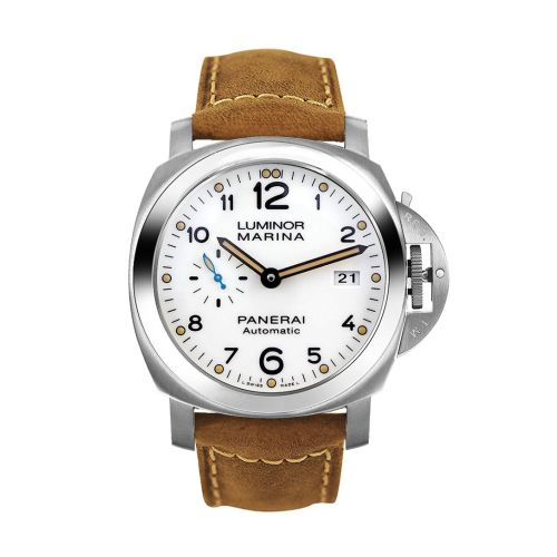 Panerai Luminor 3 Day Brown Leather White Dial Watch PAM01499