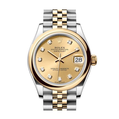 Rolex Datejust 31 Champagne Diamond Dial Yellow Gold Steel Jubilee Ladies Watch 278243 278243-0026