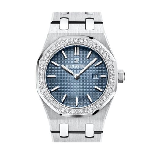 Audemars Piguet Royal Oak Lady 33mm Smoked blue Dial Diamond White Steel Ladies Watch 67651IP.ZZ.1261IP.01