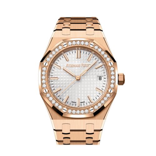 Audemars Piguet Royal Oak 34 Silver dial 18-carat pink gold Watch 77451OR.ZZ.1361OR.01