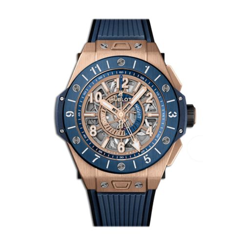 Hublot Big Bang Unico King Gold Blue Ceramic GMT Men's Watch 471.OL.7128.RX