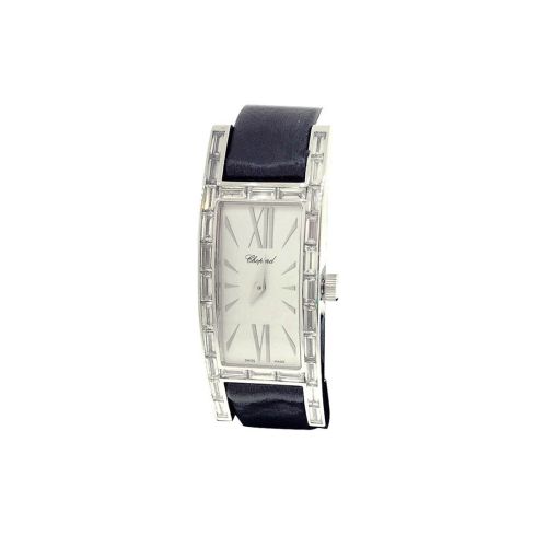 Chopard White Gold H Watch with Baguette Diamond Bezel 137217-1001