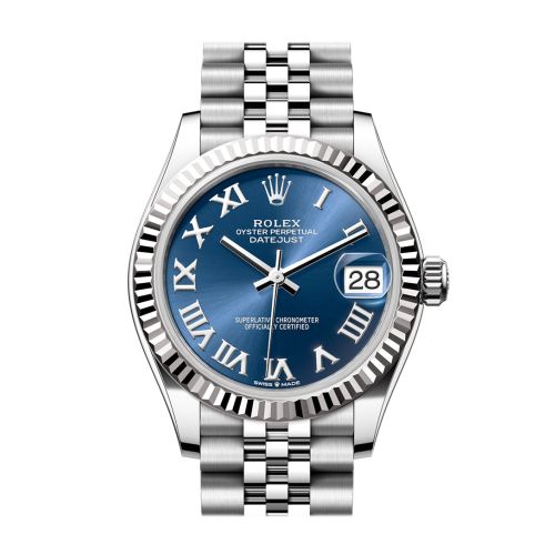 Rolex Datejust 31 Blue Roman Dial Fluted Bezel Jubilee Ladies Watch 278274 278274-0034