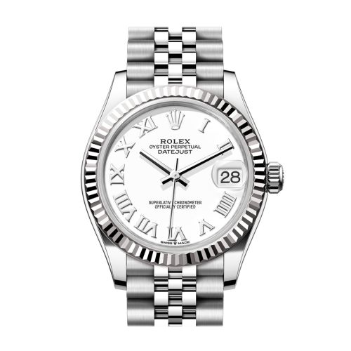 Rolex Datejust 31 White Roman Dial Fluted Bezel Jubilee Ladies Watch 278274 278274-0010