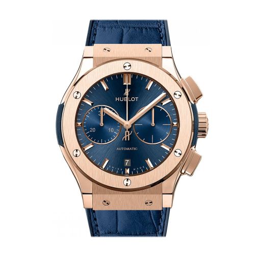 Hublot Classic Fusion Blue Sunray Dial 18K King Gold Automatic 45mm Men's Watch 521.OX.7180.LR