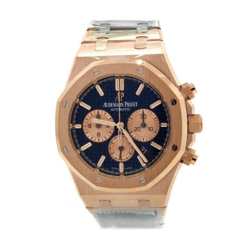 Audemars Piguet Royal Oak Blue Grande Tapisserie Dial Men's 18K Rose Gold Watch 26331OR.OO.1220OR.01 Pre Owned