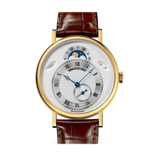 Breguet Classique Automatic Moonphase Silver Dial 18 kt Yellow Gold Men's Watch 7337BA1E9V6