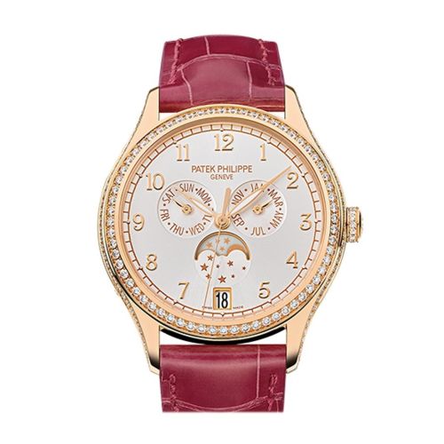 Patek Philippe Complications Silvery Sunburst Dial 18K Rose Gold Automatic 38mm Ladies Watch 4947R-001