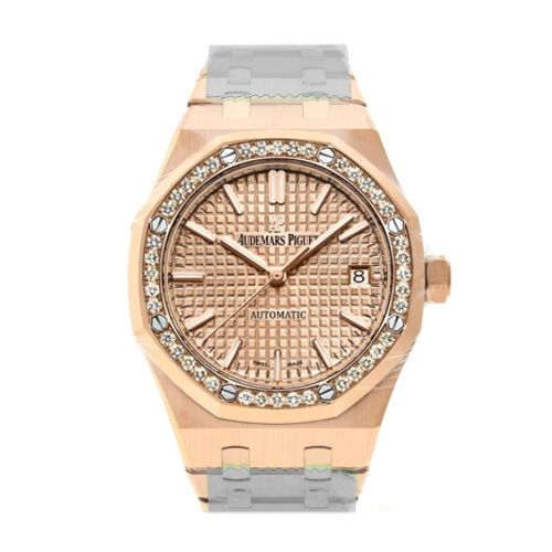 Audemars Piguet Royal Oak 37mm Pink gold-toned Automatic 18K Pink Gold Ladies Diamond Watch 15451OR.ZZ.1256OR.03