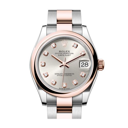 Rolex Datejust 31 Silver Diamond  Roman Diamond 6 Dial Rose Gold Steel Ladies Watch 278241 278241-0015