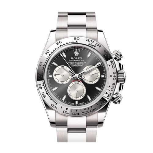 Rolex Daytona 40 Bright Black and Steel Dial White Gold Mens Watch 126509