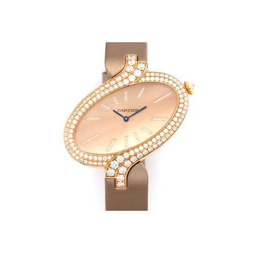 Cartier Delices Brushed Pink Gold Dial Ladies Watch WG800020