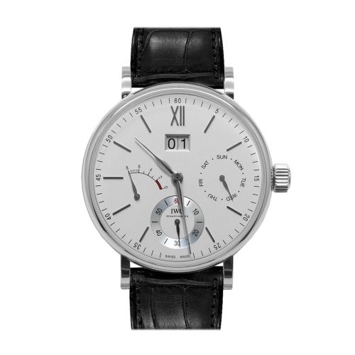 IWC Portofino Day Date Silver-Plated Dial 8 Day Power Reserve 45mm Men's Watch IW516201