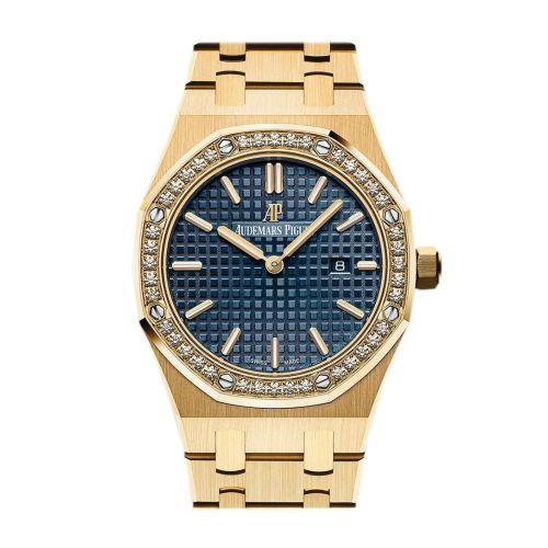 AUDEMARS PIGUET Royal Oak Blue Dial Ladies 18 Carat Yellow Gold Watch 67651BA.ZZ.1261BA.02