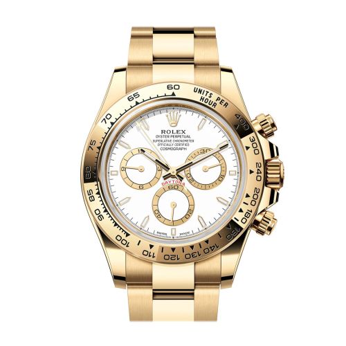 Rolex Daytona 40 White Dial Yellow Gold Mens Watch 126508