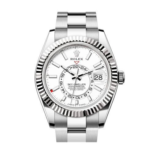 Rolex Sky Dweller 42 White Dial Stainless Steel Oyster Mens Watch 336934