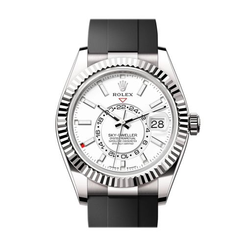 Rolex Sky Dweller 42 White Dial White Gold Mens Watch 336239